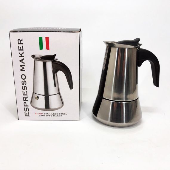 Гейзерная кофеварка из нержавейки, Кофейник гейзерный, Кофеварка гейзерная с индикатором JY-13 | Зображення 3