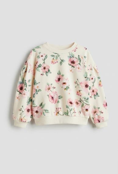 Дитячий світшот для дівчинки H&M 110-116 см Молочний (26062205C2)