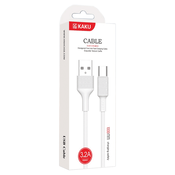USB кабель Kaku KSC-113 USB Type-C 1m / 3.2A - White | Зображення 1