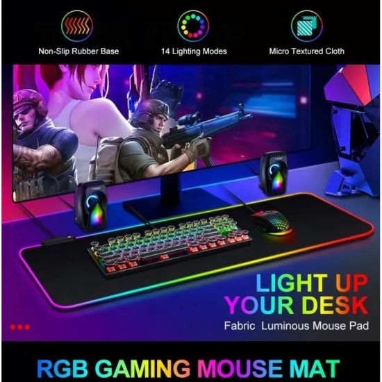 Коврик для мышки GMS WT-5 с RGB подсветкой от USB (80*30*0,4 см) | Зображення 2