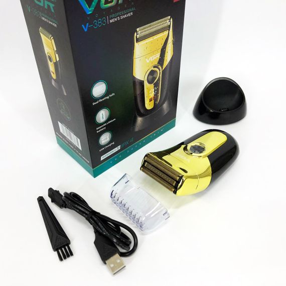 Профессиональная электробритва VGR V-383 Finale Shaver с подставкой, машинка мужская для бритья | Зображення 9