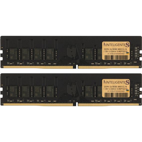 Модуль пам&#039;яті для комп&#039;ютера DDR4 32GB (2x16GB) 3600 MHz INTELIGENTES (IU4EFG2/32)