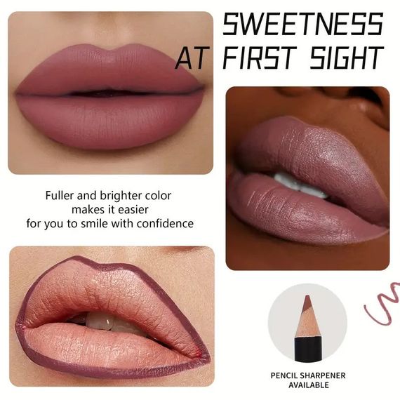 Набор из 12 карандашей для губ от SHOETSY Cosmetics - матовые стойкие оттенки для всех типов кожи | Зображення 3