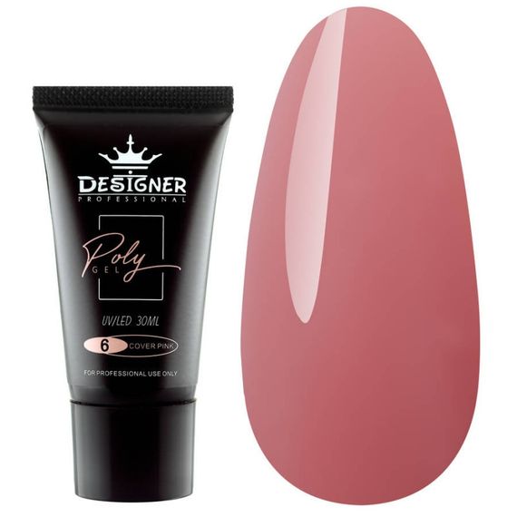 Полігель Designer №6 Cover Pink (у тюбику) 30мл | Зображення 2