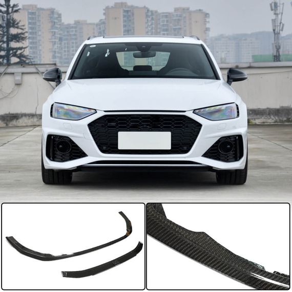 Передний Лип-спойлер V2 для RS4 Avant 2019-2021 Карбон для Ауди A4 B9