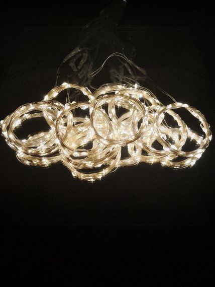 Гірлянда штора 3x3 метри, 300LED, "світлодіодні краплі" від USB, теплий білий колір, 8 режимів + пульт | Зображення 3