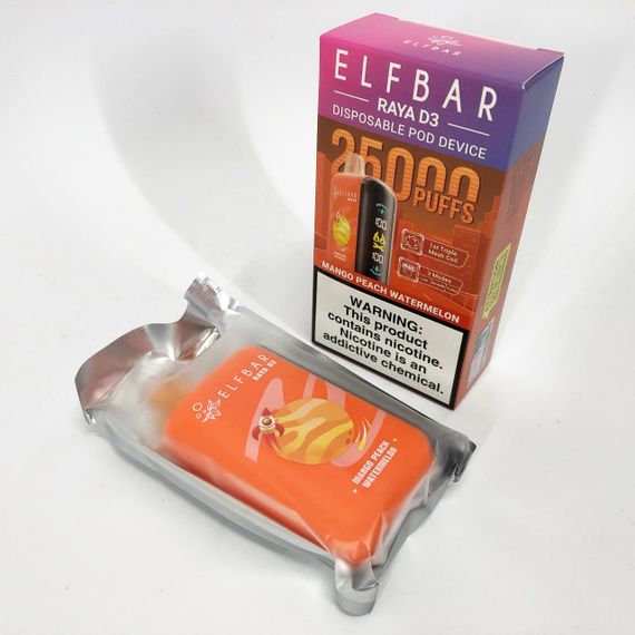Elf Bar Raya D3 25000 смак Манго Персик Кавун (Mango Peach Watermelon) | Зображення 1