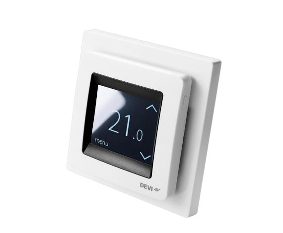 Терморегулятор DEVIreg Touch, сенсорный, 2&quot; экран, 85 х 85мм, макс. 16A, белый (140F1064) | Зображення 1