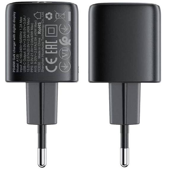 СЗУ Acefast A135 PD40W GaN (1USB-C) Black | Зображення 5