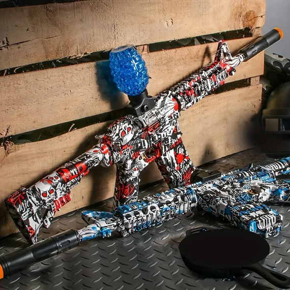 Водяной автомат с гидрогелевыми шариками Water Bullet Gun M4 с орбизами зеленый, детский водяной автомат | Зображення 6