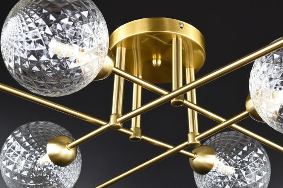 Люстра стельова на 8 лампочок 26818 Латунь 20х90х90 см. | Зображення 4