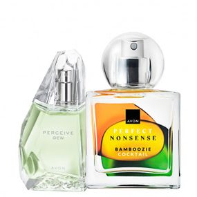 Жіночий парфумерний набір Avon 2в1: Perceive Dew 50 мл + Perfect Nonsense Bamboozie Cocktail 50 мл