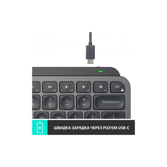 Клавіатура Logitech MX Keys Mini Minimalist Wireless, US, Graphite (920-010498) | Зображення 6