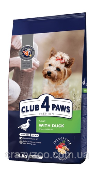 Сухий корм для собак малих порід Club 4 Paws з качкою 14 кг B4531222