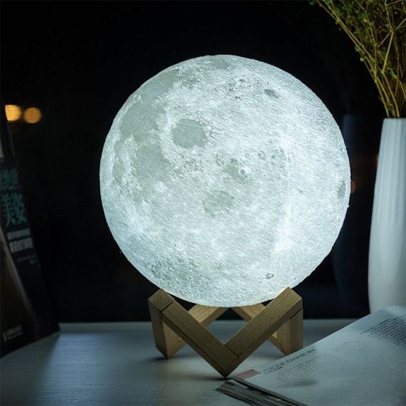 Нічник світиться місяць Moon Lamp 13 см, Нічник для дитини на ніч, Нічник для гарного сну дитини | Зображення 5