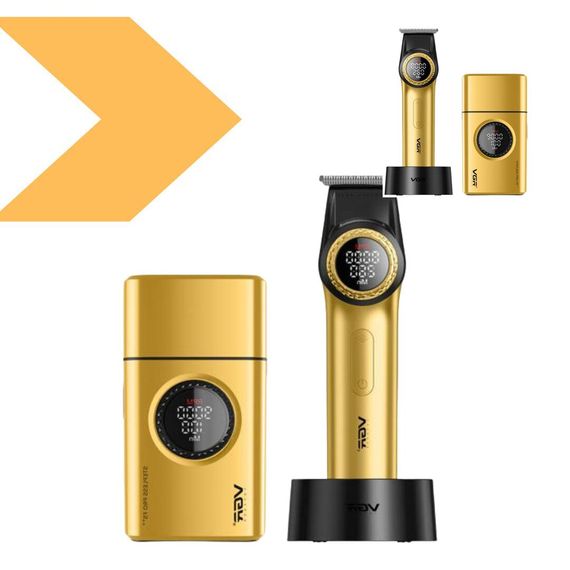Комплект VGR 2 в 1 V-977&amp;377 GOLD, акумуляторна машинка для стрижки та електробритва, регулювання потужності 7000-9000 RPM, LED display (45986-_2140) | Зображення 1