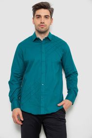 Рубашка мужская однотонная  -уценка, цвет изумрудный, 214R7466-U