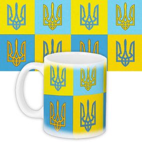 Чашка з принтом Герб України 330 мл (KR_UKR101)
