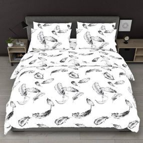 Комплект постільної білизни LoveYouHome бязь gold Пір'я Євро 200х215 см (7375)