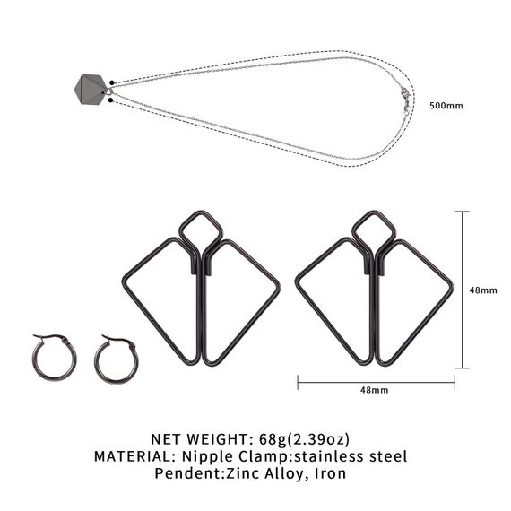 Затискачі для сосків з важкою підвіскою LOCKINK Nipple Clamps with Heavy Pendant Сірий | Зображення 3