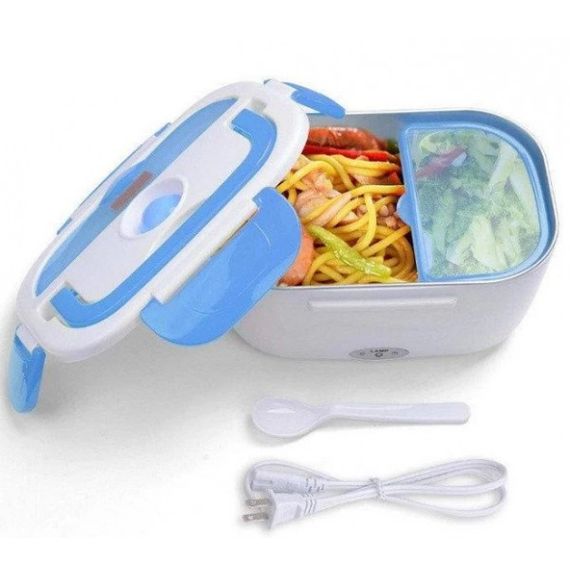 Электрический ланч-бокс контейнер Electronic Lunchbox YS 001 40 W с подогревом термос для еды голубой | Зображення 7