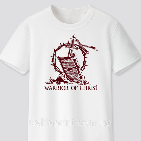 Футболка с христианским принтом Warrior of Christ, Воин Христа. FH-1