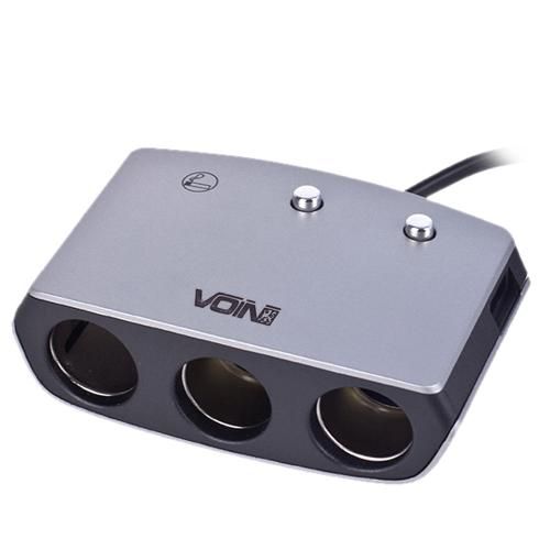 Розгалужувач (подовжувач) прикурювача VOIN 3 виходи + 1USB 2400 mA 12/24V SC-3005 дріт | Зображення 2