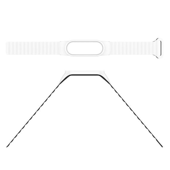 Ремешок Dual-color Magnetic для Xiaomi Mi Band 7/6/5/4/3 White / Black | Зображення 3
