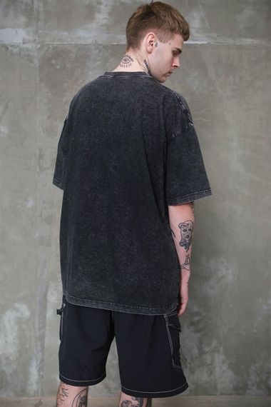 Виварена Оверсайз Футболка Without Washed З Принтом Pink 1702 Black | Зображення 2
