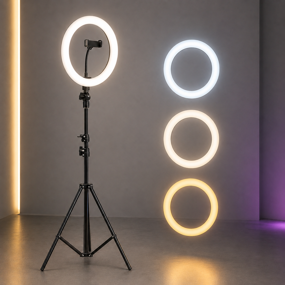 Кольцевая лампа RING FILL LIGHT 26С на штативе  с держателелем телефона