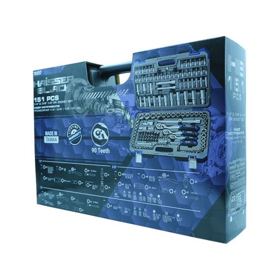 Набір інструментів професійний 1/4" і 3/8" і 1/2" 151 од. Haisser BLACK 70257 | Зображення 9