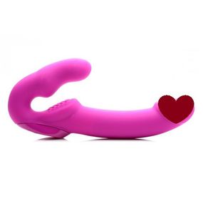 Безремневой страпон с вибрацией Strap U, силиконовый, розовый, 24.7 х 4 см sexstyle