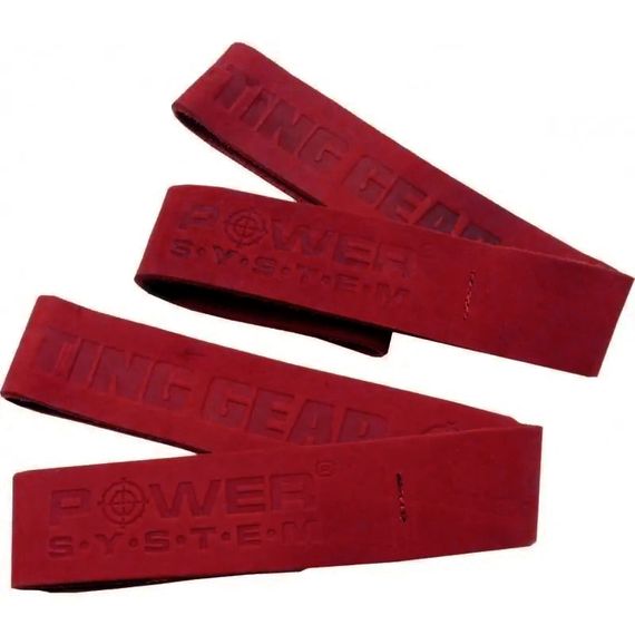 Лямки для тяги шкіряні Power System PS-3320 Leather Straps Red | Зображення 1