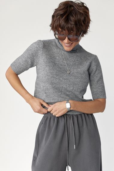 Жіноча в'язана американка - сірий цвет, ONE SIZE (є розміри) | Зображення 4