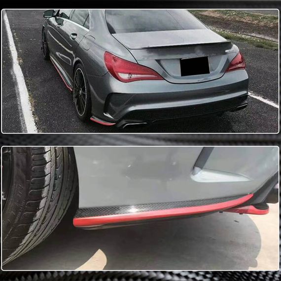 Накладки на задній бампер V3 (для AMG-Line / CLA45 AMG SD, Карбон) для Mercedes CLA C117 2013-2019 рр | Зображення 8