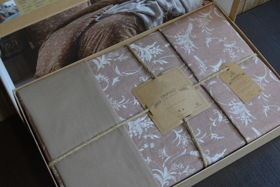 Постельное белье Limasso Jacquard Ranforse 200 х 220 см Ipi Boyali Kahve | Зображення 4