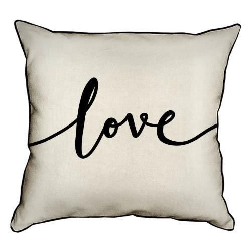 Подушка с мешковины Love 45x45 см (45PHB_18L016_WH)