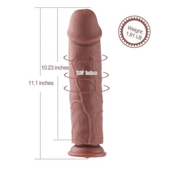 Силіконовий фалоімітатор для секс-машин Hismith 11″ Silicone Dildo, система KlicLok Sex Aura | Зображення 4