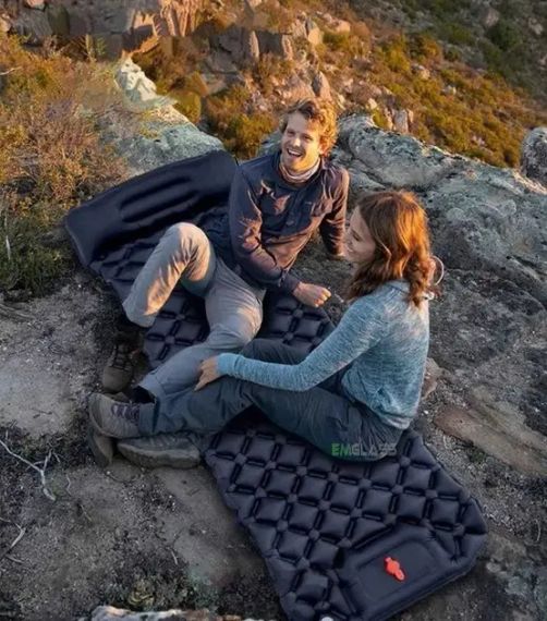 Туристический надувной матрас Каремат с подушкой со встроенным насосом 60 см на 190 см. Outdoor Sleeping | Зображення 1