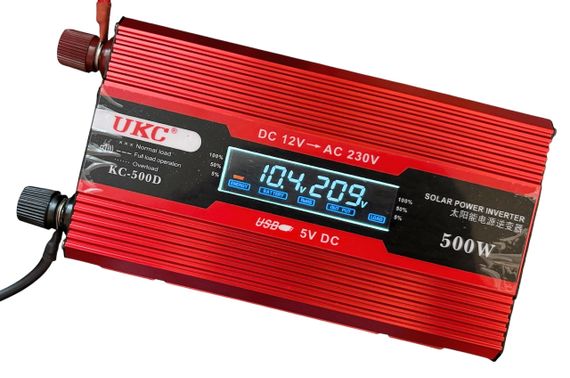 Інвертор апроксимована синусоїда з дисплеєм перетворювач напруги UKC 500 W 12V-220V