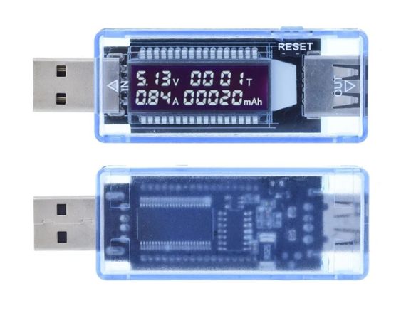 Измеритель напряжения тока, тестер ёмкости  акумулятора, USB измеритель напряжения тока зарядного устройства | Зображення 1