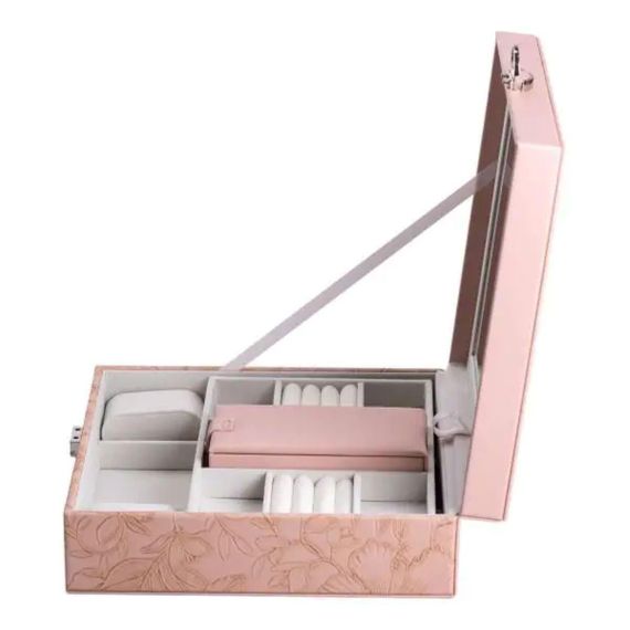 Скринька для прикрас з еко шкіри 2 яруси із замком органайзер для ювелірних виробів HP-5-22P | Зображення 5