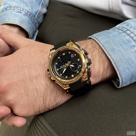Чоловічий годинник Sanda 739 Black-Gold | Зображення 7