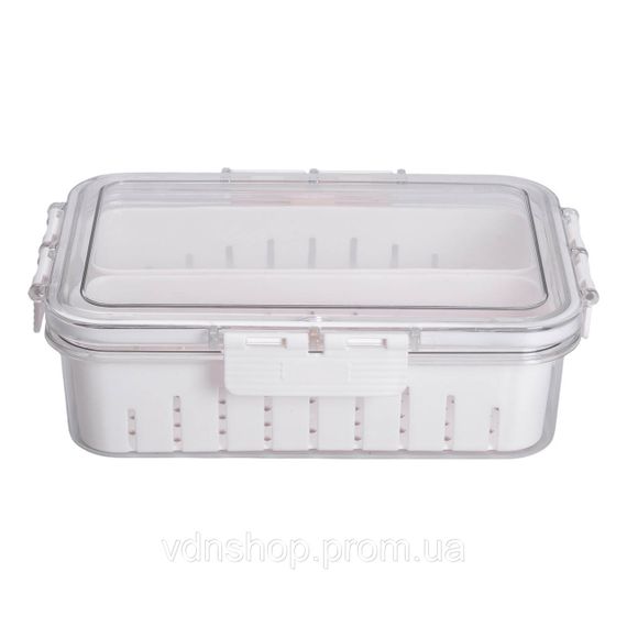 Контейнер для еды с 2 отсеками 23.5х17х7 см судок для еды пластиковый 1.4 л Белый HP-27-11 | Зображення 1