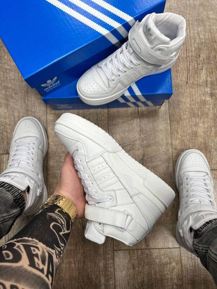 Чоловічі кросівки A-d-i-das Forum 84 High All White весна / літо / осінь 46 30 см | Зображення 3