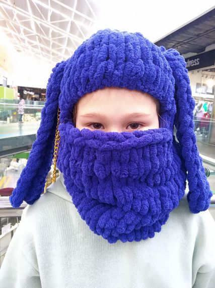 Дитяча шапка-балаклава з вушками