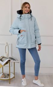 Жіноча куртка з капюшоном колір блакитний р.M 445402