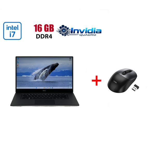 Мобильная рабочая станция Б-класс Dell Precision 5530 / 15.6" (1920x1080) IPS / Intel Core i7-8850H (6 (12) ядра по 2.6 - 4.3 GHz) / 16 GB DDR4 / 960 GB SSD / nVidia Quadro P1000, 4 GB GDDR5, 128-bit / WebCam б/у + Подарок  Беспроводная мышь HOCO GM28