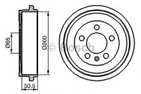 Барабан гальмівний SKODA ROOMSTER, VW POLO задн. (вир-во Bosch) BOSCH 0986477133 на SEAT IBIZA V (6J5, 6P5)