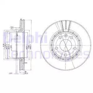 Диск тормозной NISSAN PRIMASTAR, OPEL VIVARO, DELPHI (BG3768)